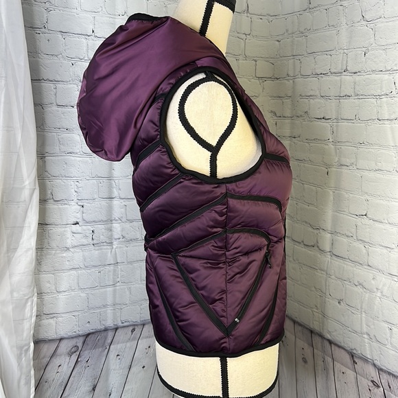 Blanc Noir: Silk like Purple puffy vest - Picture 2 of 9